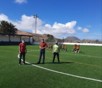 El campo de fútbol Ladislao Rodríguez Bonilla de Haría recibe al consejero insular de Deportes